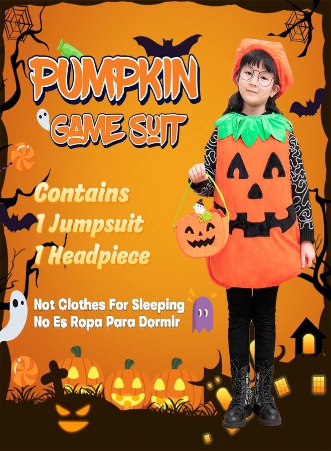DearSun Halloween Pumpkin Costume, Kids Pumpkin Costume, High Class Soft Thick and Comfortable Plush Fabric (S Size 3-4yrs) - Image 2